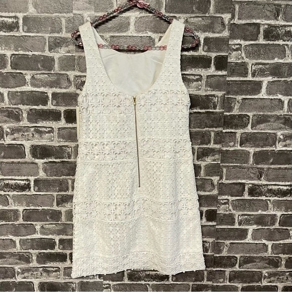 NWT Lilly Pulitzer Delia shift dress white crochet sleeveless - Picture 9 of 14
